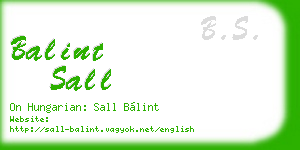 balint sall business card